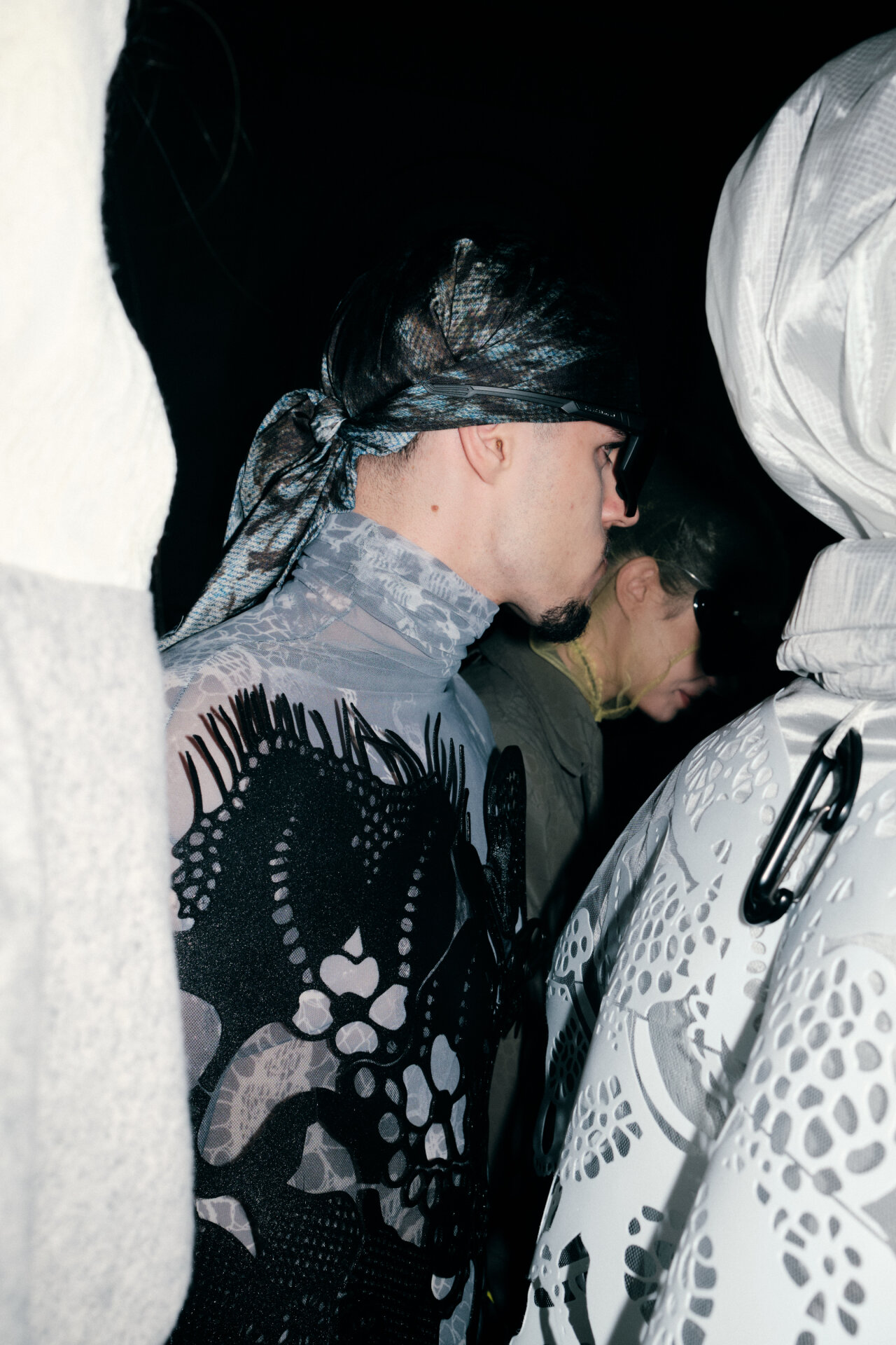 Bandana worn as a headscarf